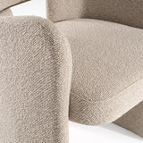 Ashley Modern Beige Fabric + Brushed Brass Dining Chair