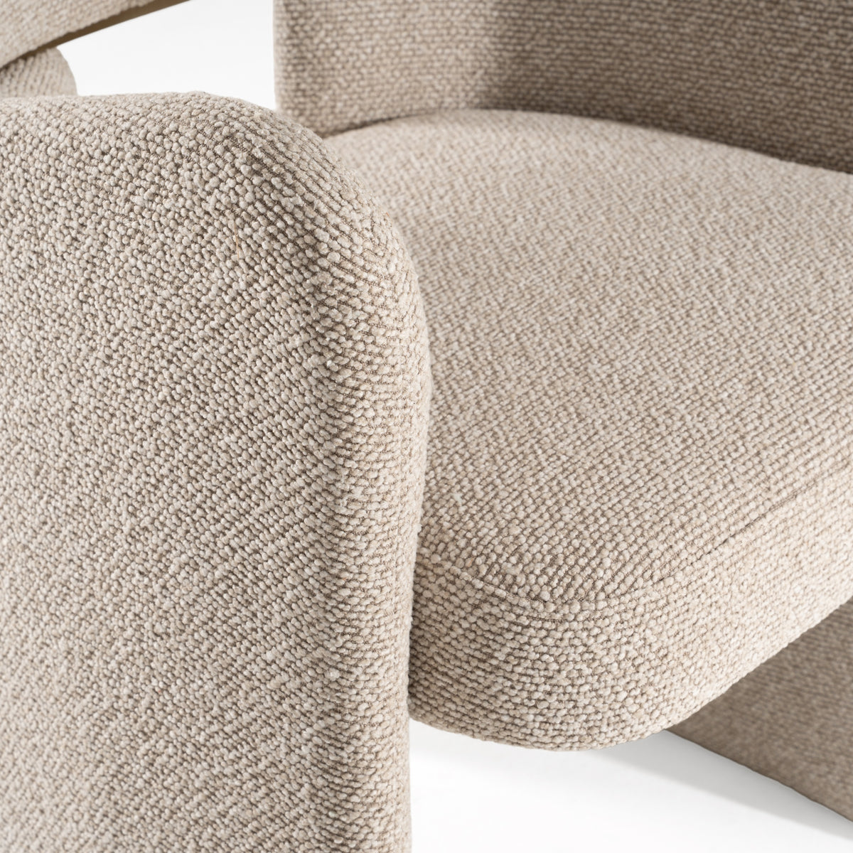 Ashley Modern Beige Fabric + Brushed Brass Dining Chair