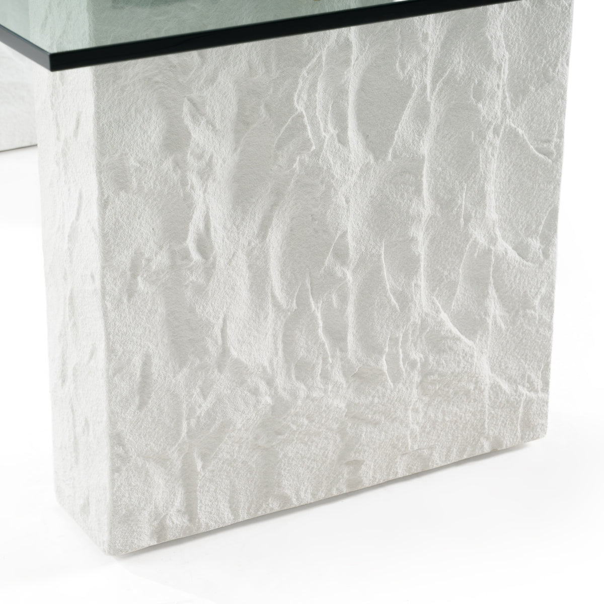 Ashley Modern Glass + White Fiberglass Dining Table