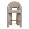 Ashley Modern Beige Fabric + Brushed Brass Counter Chair