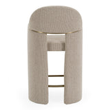 Ashley Modern Beige Fabric + Brushed Brass Counter Chair
