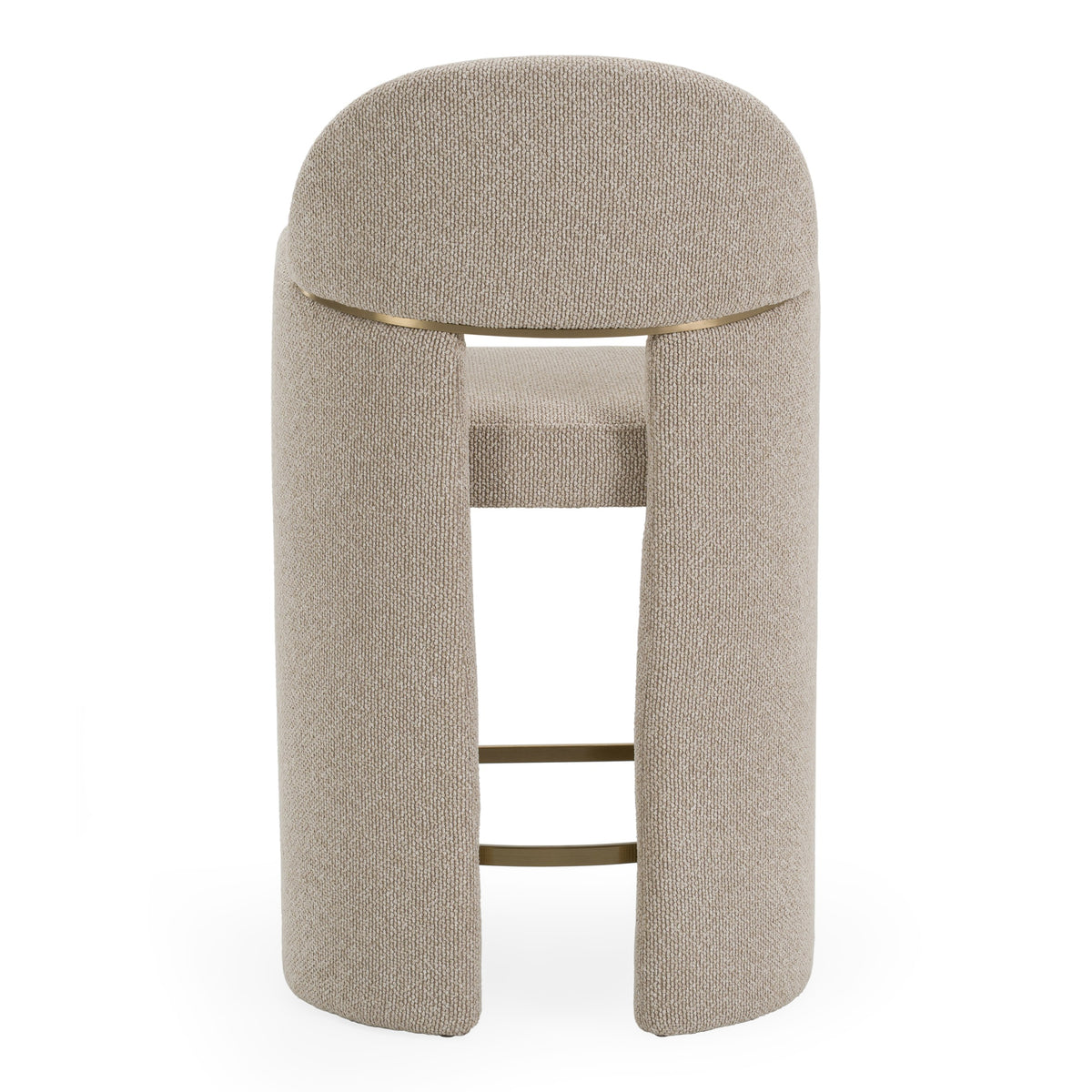 Ashley Modern Beige Fabric + Brushed Brass Counter Chair