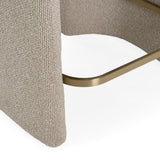 Ashley Modern Beige Fabric + Brushed Brass Counter Chair
