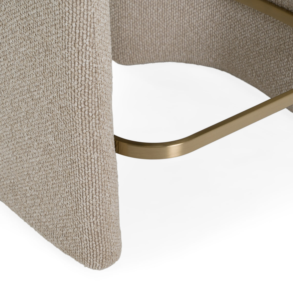 Ashley Modern Beige Fabric + Brushed Brass Counter Chair