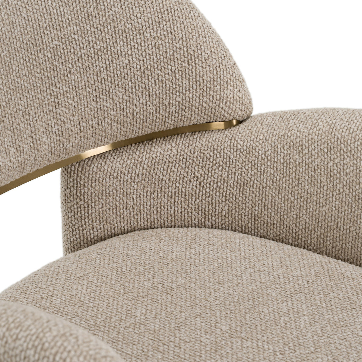 Ashley Modern Beige Fabric + Brushed Brass Counter Chair