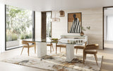 Ashley Modern Glass + White Fiberglass Dining Table
