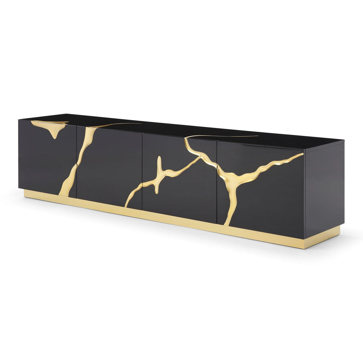 Aspen Modern Black & Gold TV Stand