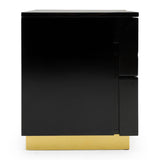 Aspen Modern Wide Black and Gold Nightstand