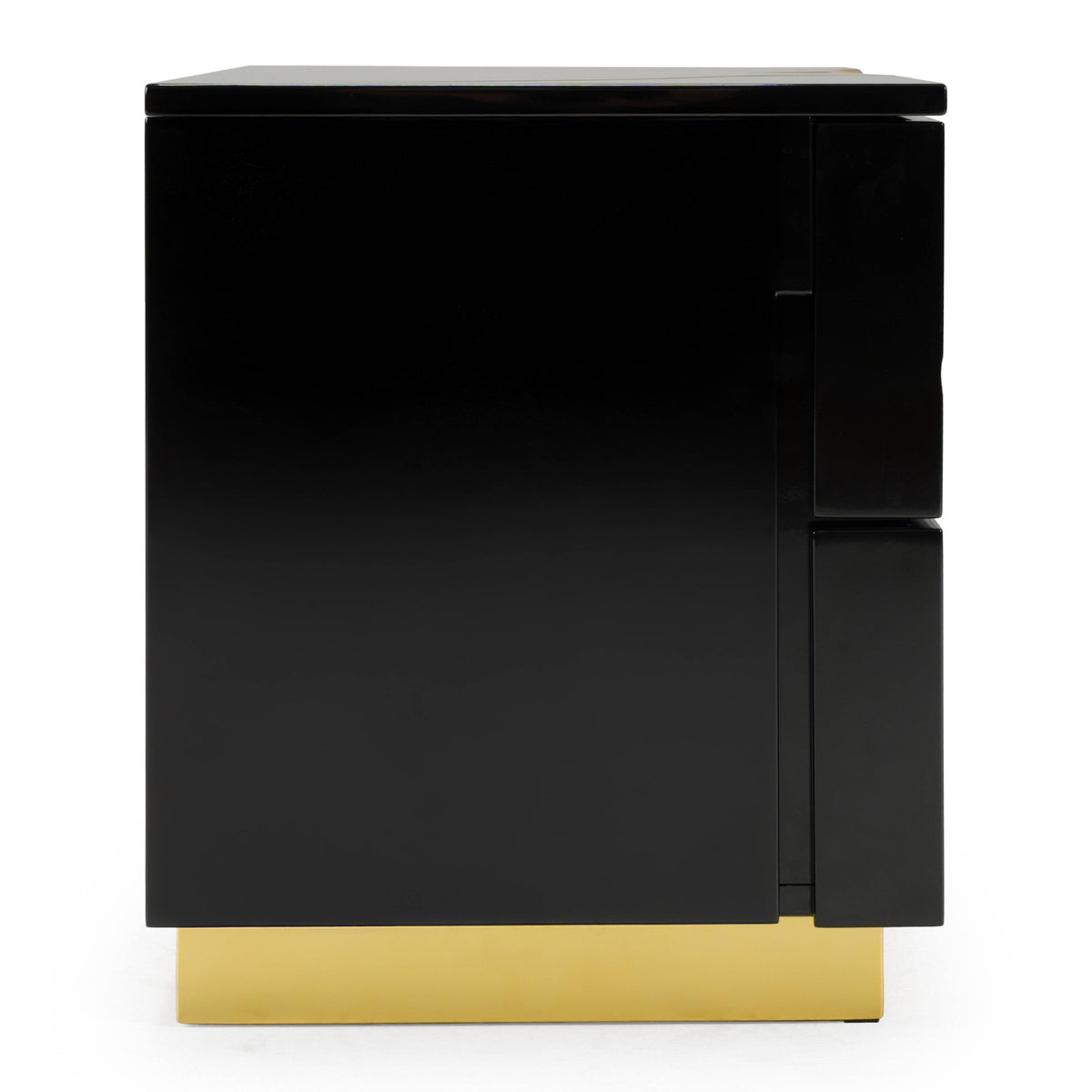 Aspen Modern Wide Black and Gold Nightstand