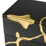 Aspen Modern Wide Black and Gold Nightstand