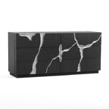 Aspen Modern Matte Brown Ash & Silver Dresser