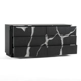 Aspen Modern Matte Brown Ash & Silver Dresser