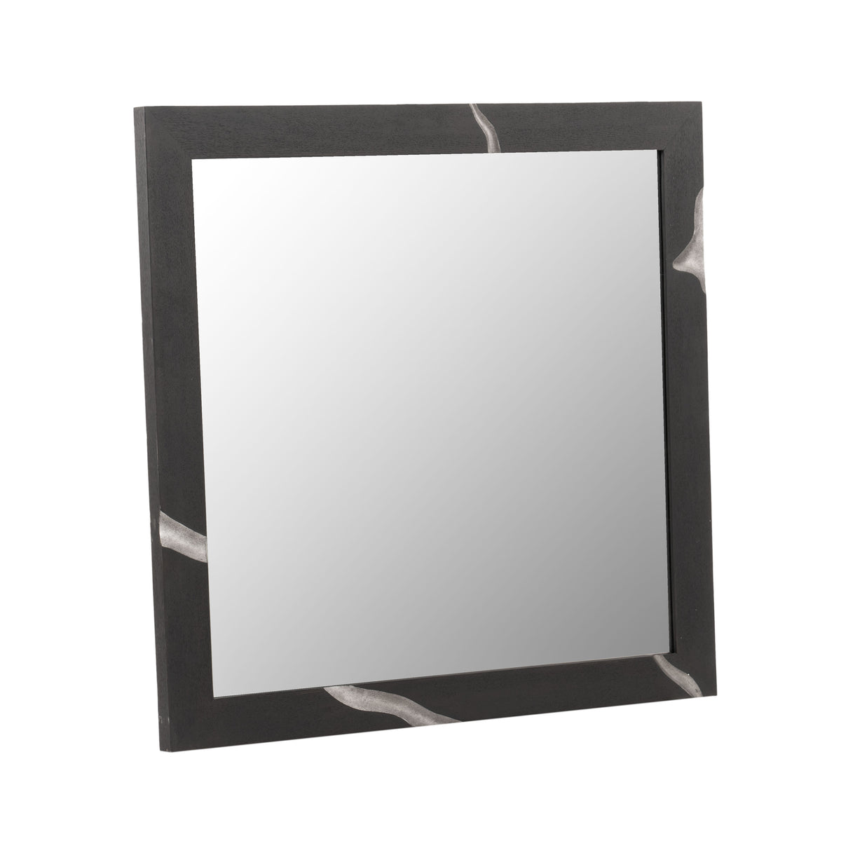 Aspen Modern Matte Brown Ash & Silver Mirror