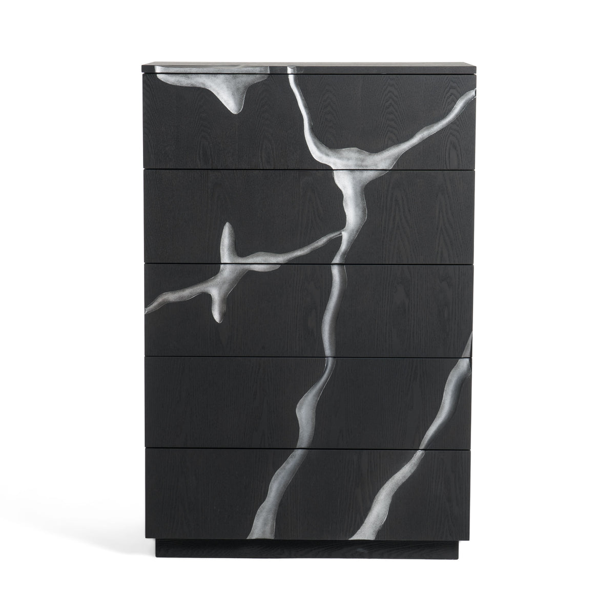 Aspen Modern Matte Brown Ash & Silver Chest