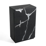 Aspen Modern Matte Brown Ash & Silver Chest