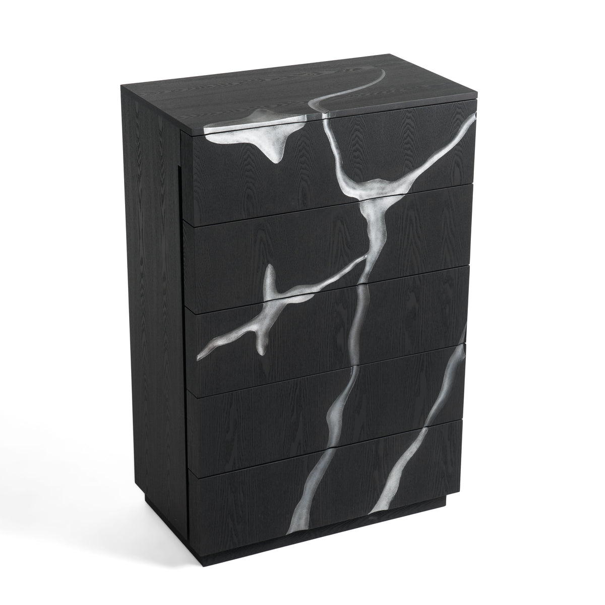 Aspen Modern Matte Brown Ash & Silver Chest