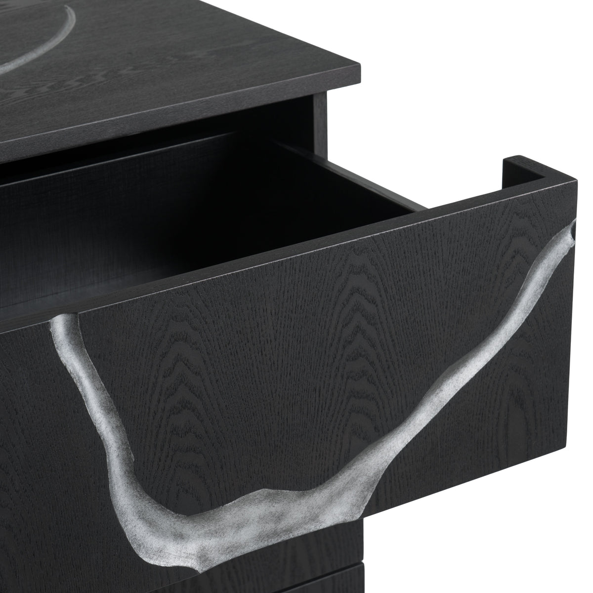Aspen Modern Matte Brown Ash & Silver Chest
