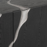 Aspen Modern Matte Brown Ash & Silver TV Stand