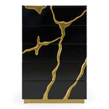 Aspen Modern Black & Gold Wide Chest