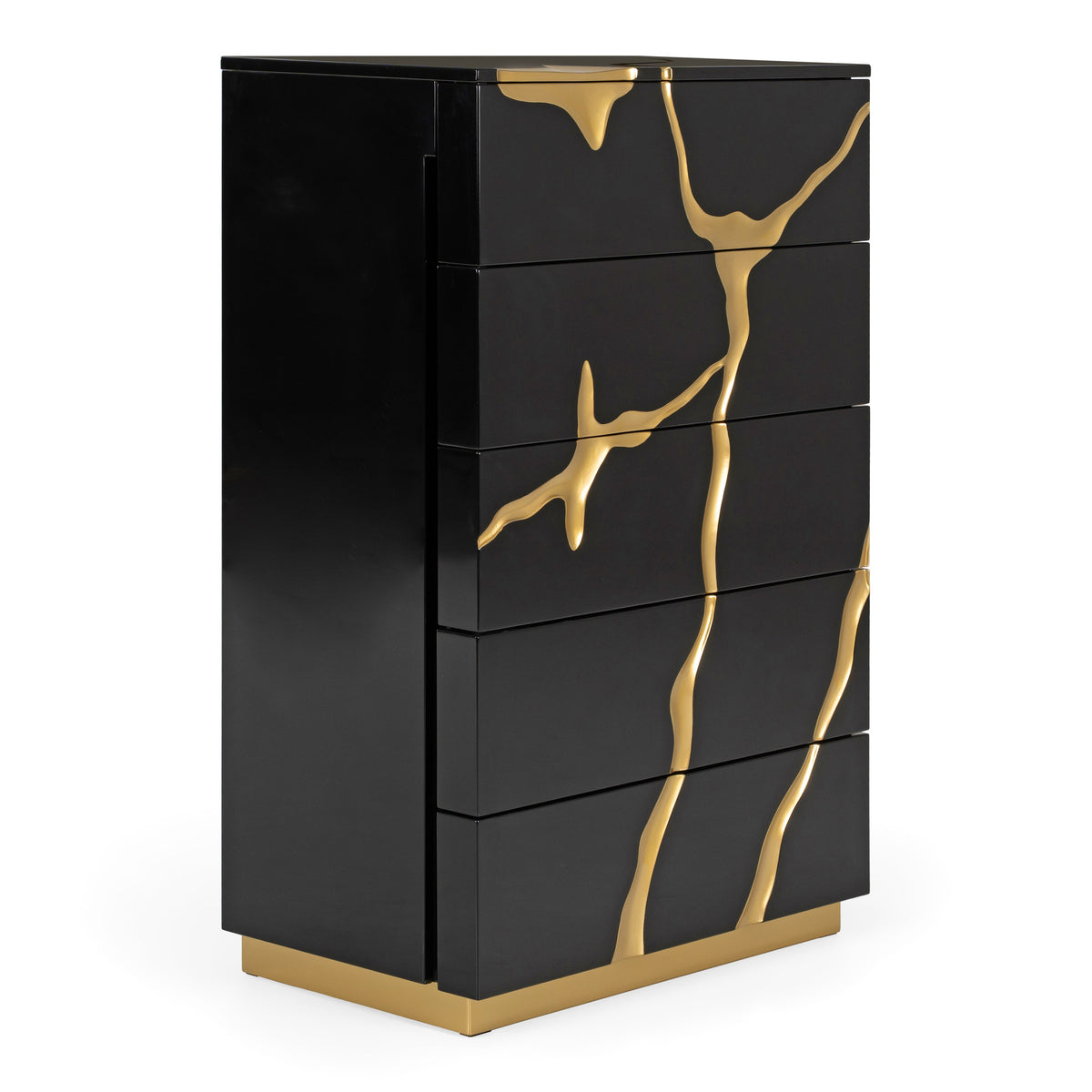 Aspen Modern Black & Gold Wide Chest