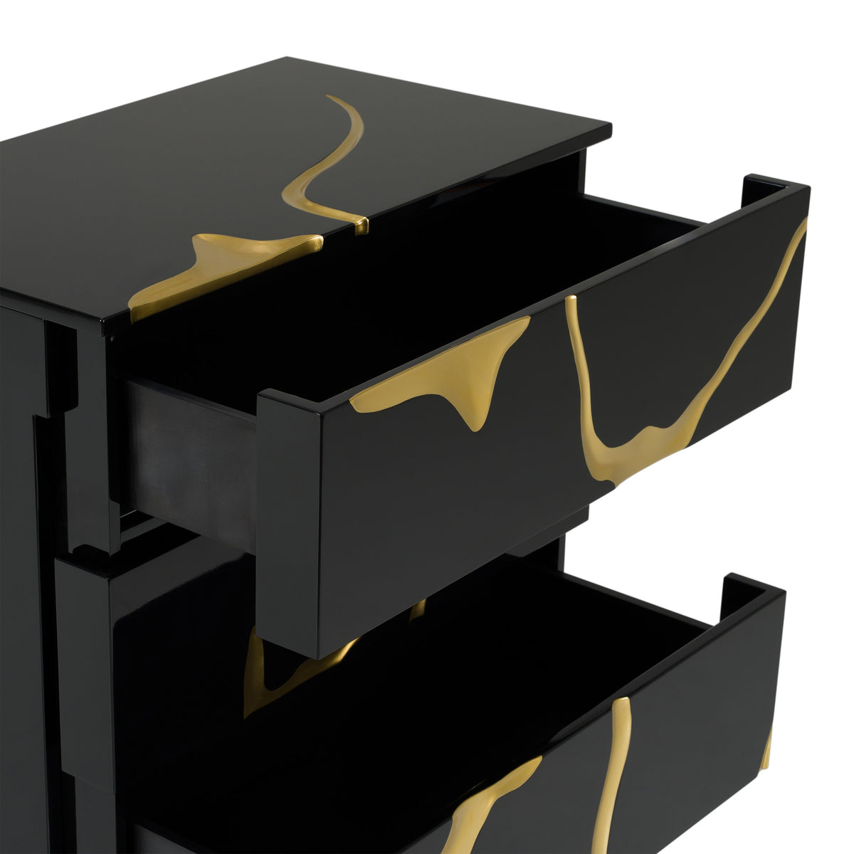 Aspen Modern Black & Gold Wide Chest