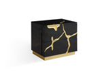 Aspen Modern Black + Gold Bed + Nightstands
