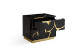 Aspen Modern Black + Gold Bed + Nightstands