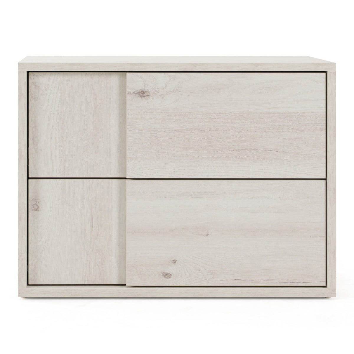 Asus Italian Modern White Washed Oak Nightstand