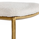 Atlanta Modern Off-White Fabric & Brass Counter Chair