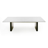 Auer White Marble & Gold Dining Table