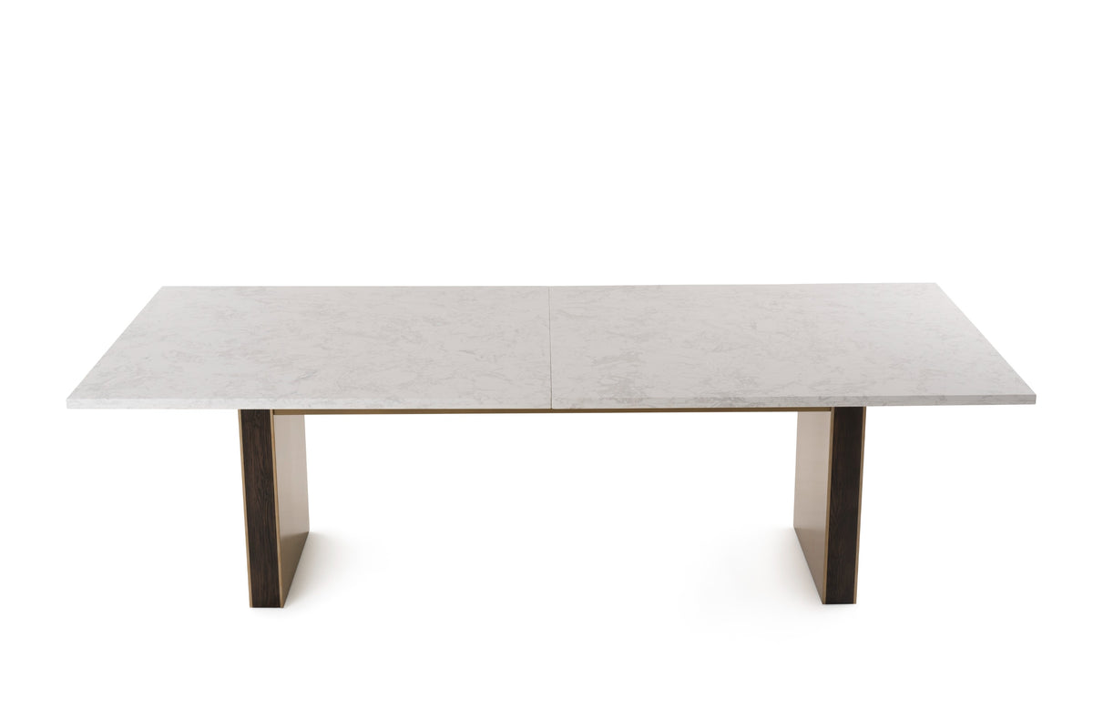Auer White Marble & Gold Dining Table