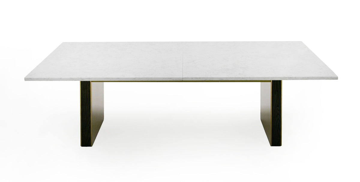 Auer White Marble & Gold Dining Table