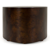 August Modern Dark Walnut Burl Oval Coffee Table