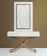 Aversa Modern White Crocodile Console Table & Mirror