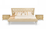 Monica Modern Champagne Leather Bed