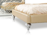Monica Modern Champagne Leather Bed