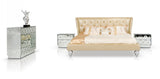 Monica Modern Champagne Leather Bed