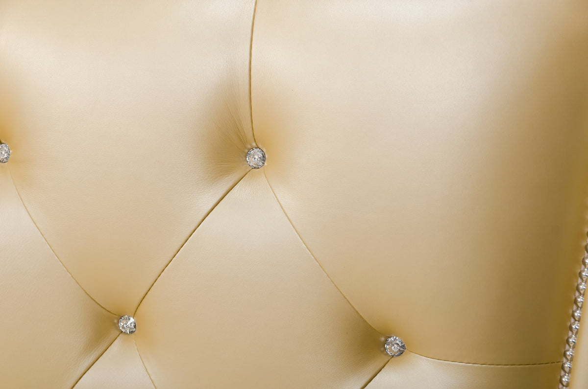 Monica Modern Champagne Leather Bed