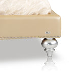 Monica Modern Champagne Leather Bed