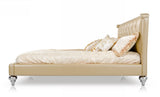Monica Modern Champagne Leather Bed