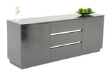 Skyline Modern Black Crocodile Lacquer Buffet