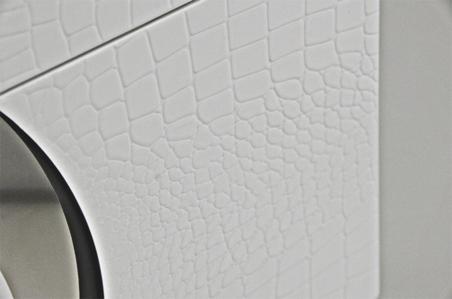 Ovidius Modern White Crocodile Lacquer Bed