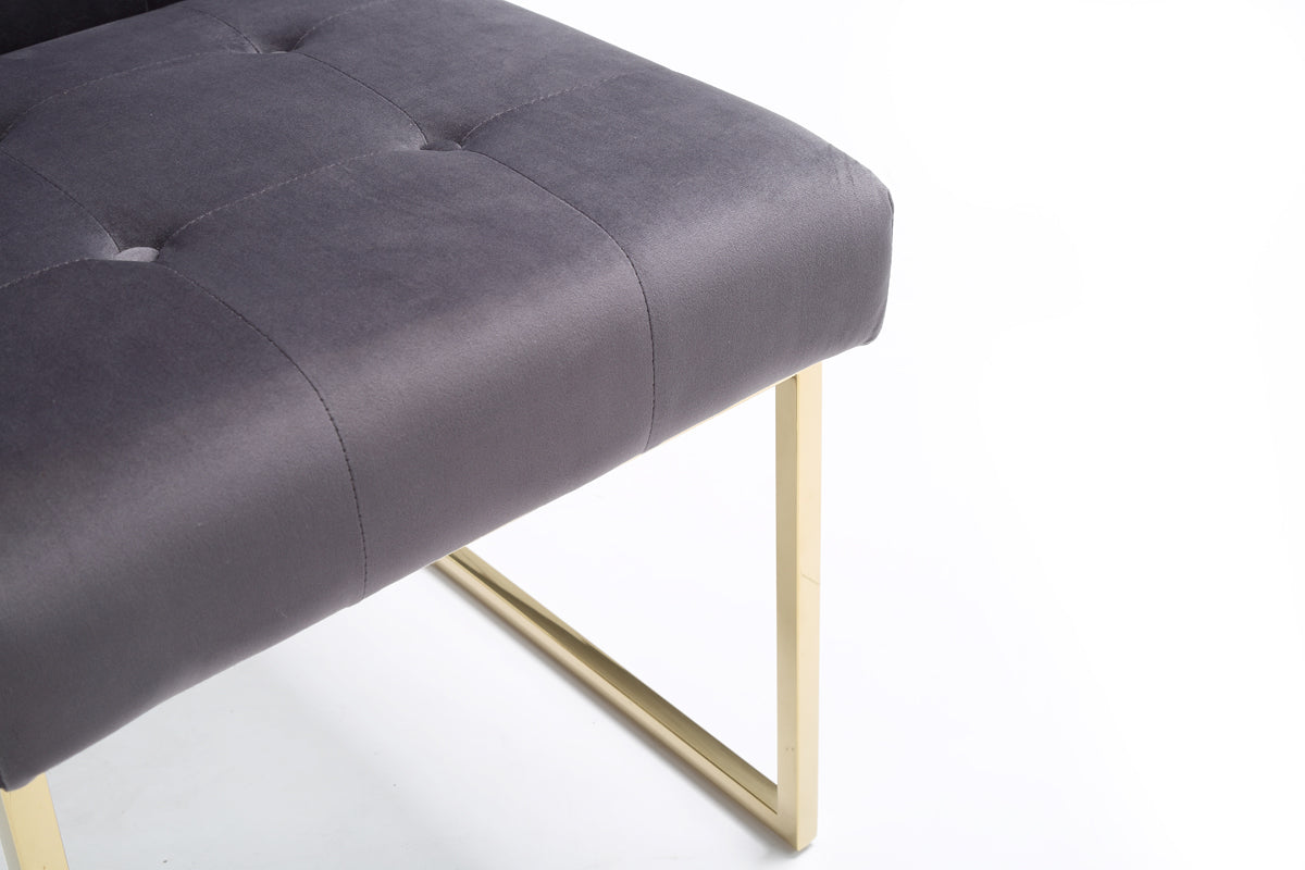 Legend Modern Grey Fabric & Gold Dining Chair (Set of 2)