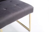 Legend Modern Grey Fabric & Gold Dining Chair (Set of 2)