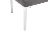 Reba Modern Grey Velvet & Stainless Steel Dining Chair (Set of 2)