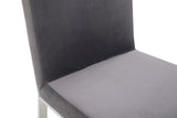 Reba Modern Grey Velvet & Stainless Steel Dining Chair (Set of 2)