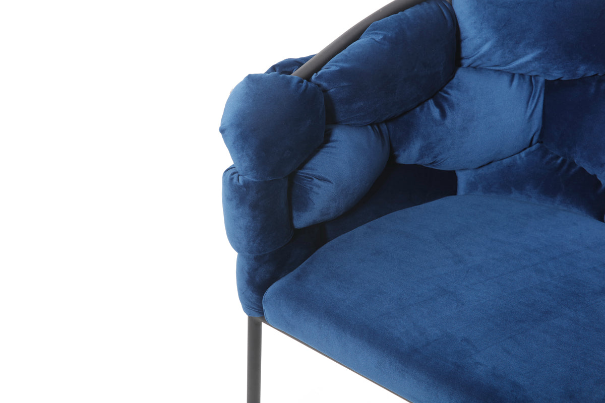 Debra Modern Blue Fabric Dining Chair