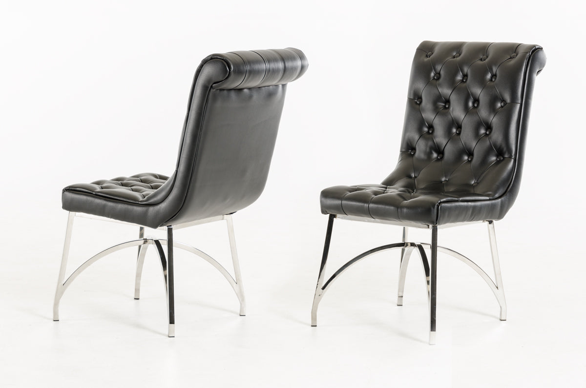 Silvie Modern Black Leatherette Dining Chair