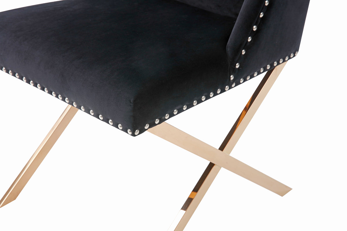 Alexia Modern Black & Rosegold Dining Chair