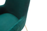 Robin Modern Green Velvet & Gold Dining Chair